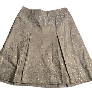 2747 Ann Taylor Petites Gold Silk Metallic Skirt Size‎ 2P